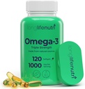 Omega 3 ulei de pește 1000mg - cu EPA ridicat & DHA, 120 Softgels, Gatty Acids Supliment pentru funcția cognitivă, de la Salmon, aprovizionare 4-Month, GMP Certified, Made in USA