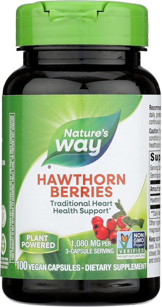 Naturas Way Hawthorn Berries, 510mg 100 capsule
