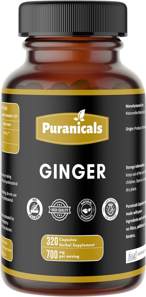 Ghimbir Premium 320 capsule fără OMG şi gluten gratuit 