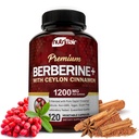 NutriFlair Premium Berberine HCL 1200mg, 120 capsule - Plus Pure True Ceylon Scorțișoară, Berberine HCI Root Suplimente - Sistemul imunitar - produce un HCl Optimal 8%