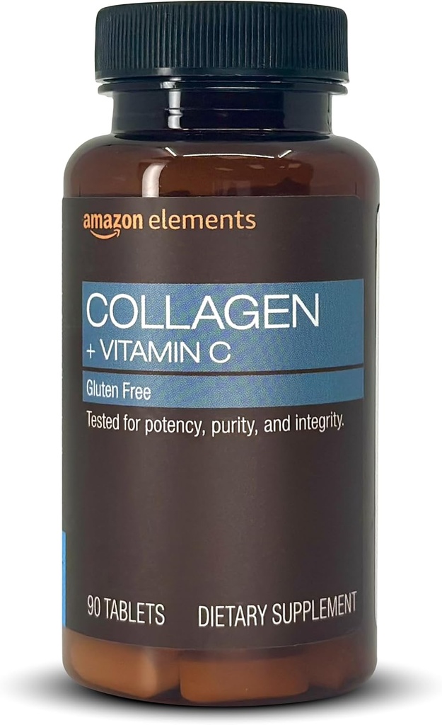 Elemente Colagen Peptides + vitamina C, 2500 mg Colagen Peptides per Serving, 90 comprimate, 1 lună de aprovizionare
