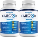 Concentrație Triplă Ulei de pește de grad farmaceutic 2750 mg - Vitamina D3 50mcg - 1500 mg EPA - 680 mg DHA - Inimă - Colesterol - LDL - HDL - Nu Burps sau arsuri la stomac - Concentrație ridicată - 90 Serviri