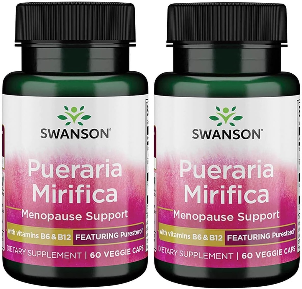 Swanson Pueraria Mirifica cu B6 '&' B12 - Cu Puresterol 60 Veg Caps 2 Pack