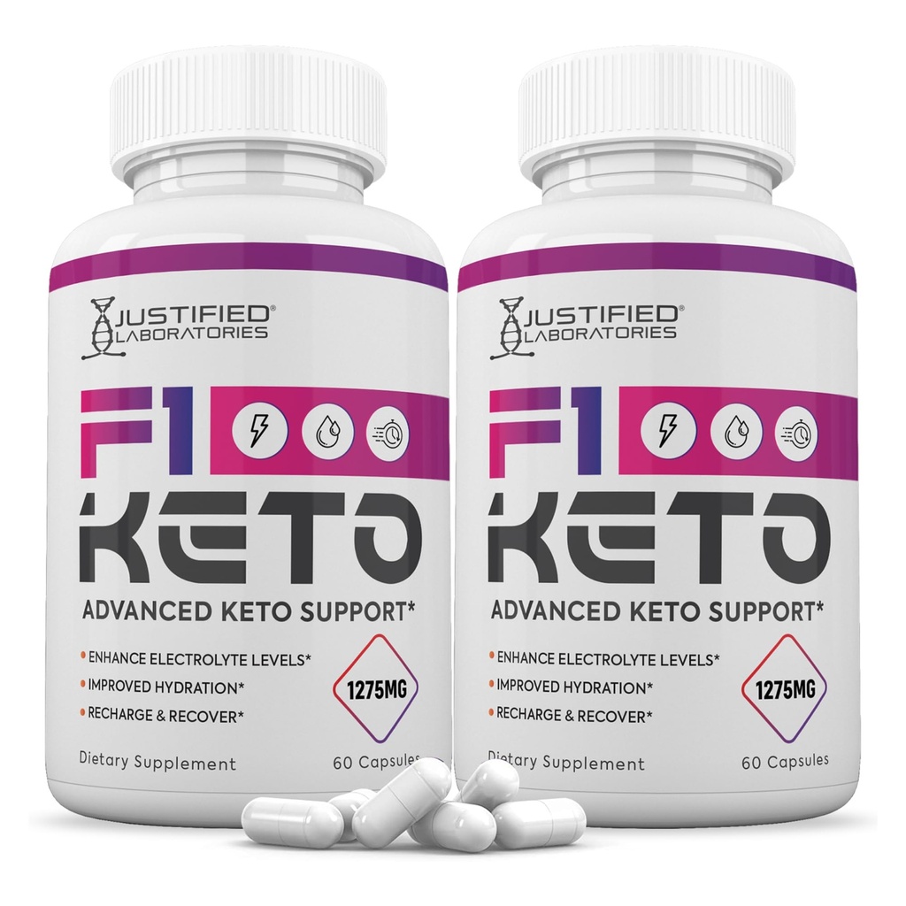 Laboratoare justificate (2 ambalaj F1 Keto pastile 1275MG Formula nouă și îmbunătățită conține cidru de mere Oțet extra Fecioară Olive pulbere de ulei de ceai verde 120 capsule