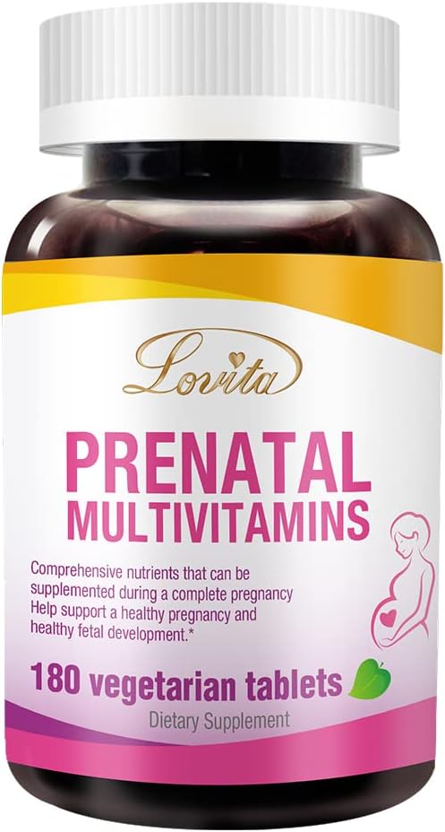 Lovita Multivitamine prenatale - Suport complet nutrient pentru înainte, în timpul și post-pregnație - 180 comprimate vegetariene