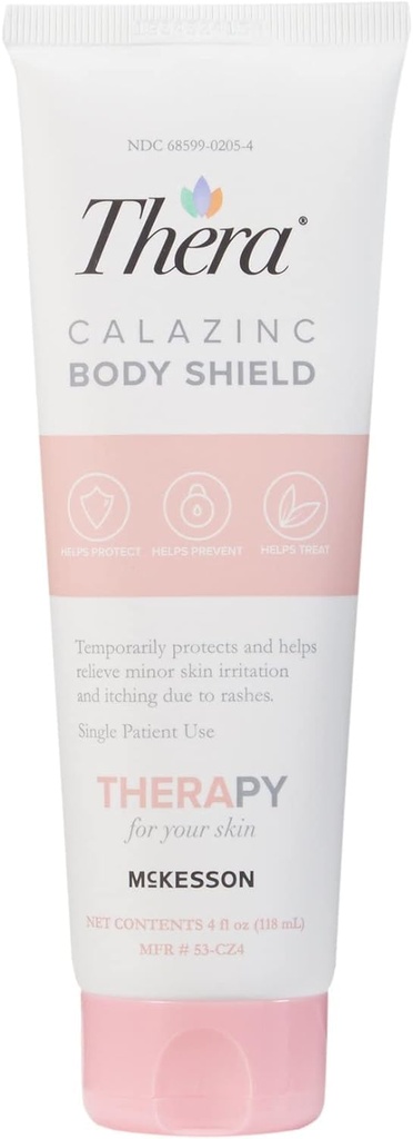 McKesson's Thera Calazinc Body Shield, Calamine with Zinc Cream -Skin Barrier Ointment for Eczema, Psoriazis, Diaper Rash - 4 oz. Tub, 1 Număr