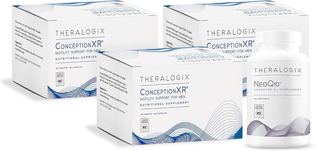 Theralogix ConceptionXR Motility Support Formula + NeoQ10 Bundle, 270 Count (Pachet de 4)