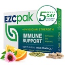 EZC Pak 5-Zay Suport imun tapetat Booster - Suplimentul de suport imun la vitamine, Echinacea, Vitamina de zinc C, Vitamine pentru suport sistem imunitar, Boostere imune pentru adulți - Vitamine de sprijin imun