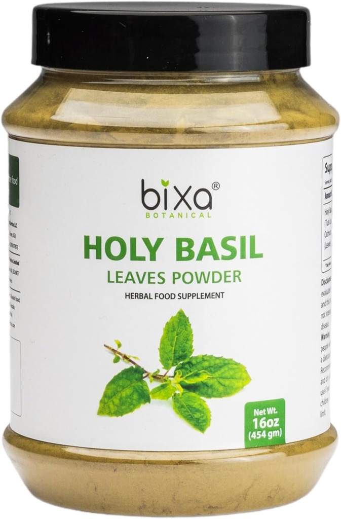 Tulsi Frunze pulbere (Sfânta Basil Leaf, Ocimum Sanctum) Suport Imunitate, Respirație sănătoasă, Îngrijire orală,Poate fi luat cu ceai 