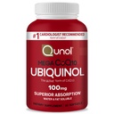 Qunol Ubichinol CoQ10 100mg Softgels, Mega Ubichinol 100mg - Absorbție superioară - Forma activă de Coenzime Q10 pentru nivelurile de sănătate cardiacă și de tensiune arterială sănătoasă - 2 lună de aprovizionare - 60 Conte