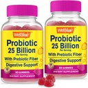 Ei bine, da (2 pachet 25 miliarde Probiotice + Prebiotice pentru bărbaţi şi femei Gume - Suport digestiv, Sanatate gutoasa, Suport imunitar Gummy - Probiotice pentru sanatate digestiva cu 12 tulpini - 60 gume