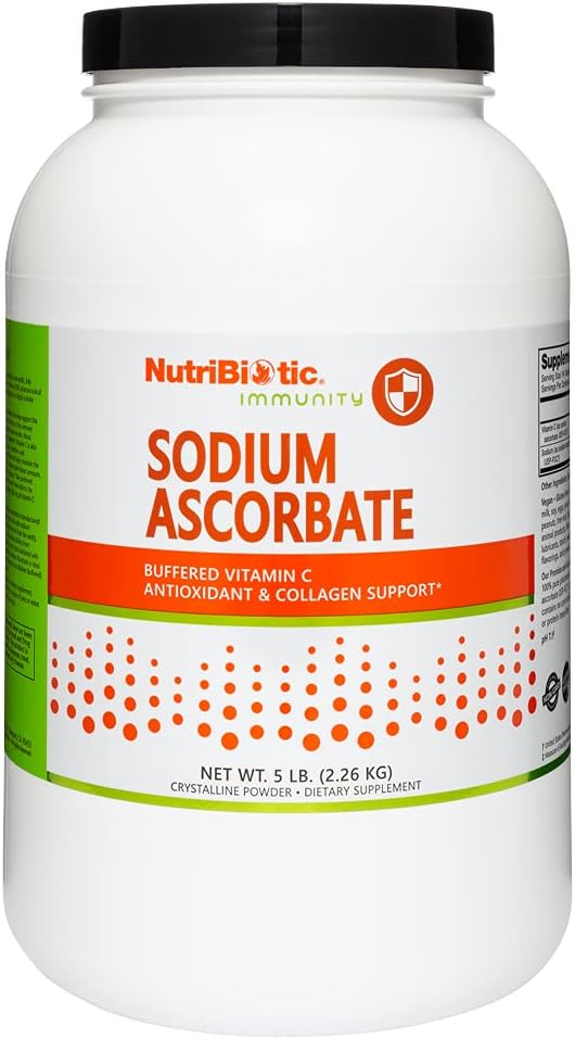 NutriBiotic - Ascorbat de sodiu Buffered vitamina C pulbere, 5 Lb 