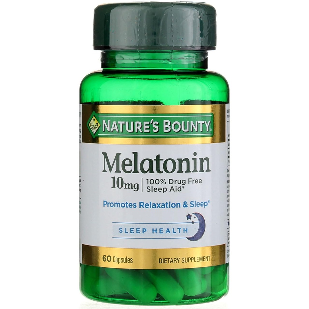 Nature's Bounty Melatonin 10mg Capsule, 60 Count (Pachet de 4)
