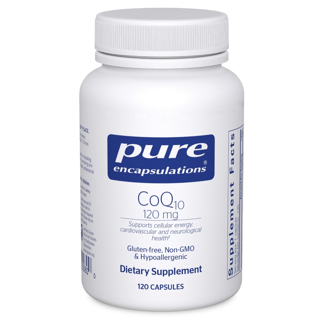 Pure Encapsulations CoQ10 120 mg - Coenzima Q10 Supliment pentru Heart Health, Energy, Antioxidanti, Brain & Memory Health - Cellular Health, Cognition & Cardiovascular Support* - 120 capsule