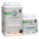 Sunwarrior Creatin Powder & Vanilla Set de pulbere organică activă de proteine 
