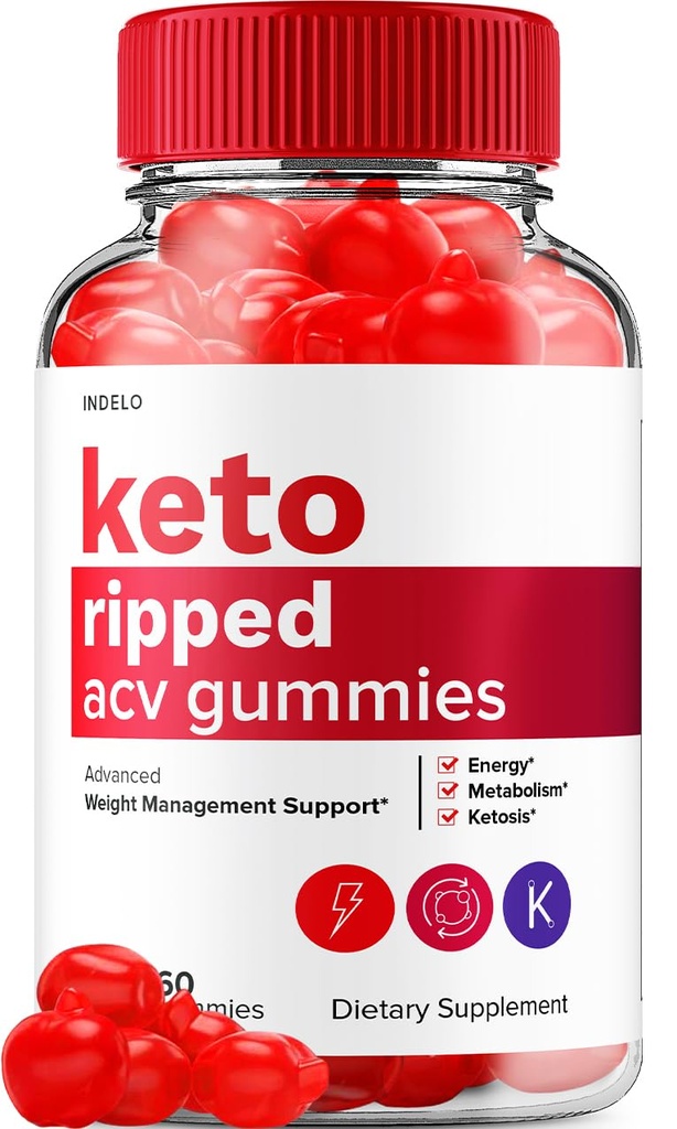Keto Ripped ACV Gummies - Advanced Ripped Keto + ACV Greutate Management Gummies Apple Cidru Oțet Ripped ACV Gummies Supliment alimentar Recenzii Extra Putere (60 Gummies)