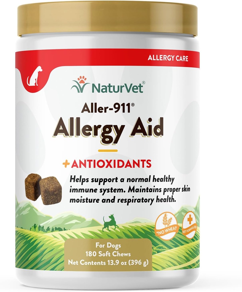 NaturVet Aller-911 Advanced Allergy Aid for Dogs, Cats 