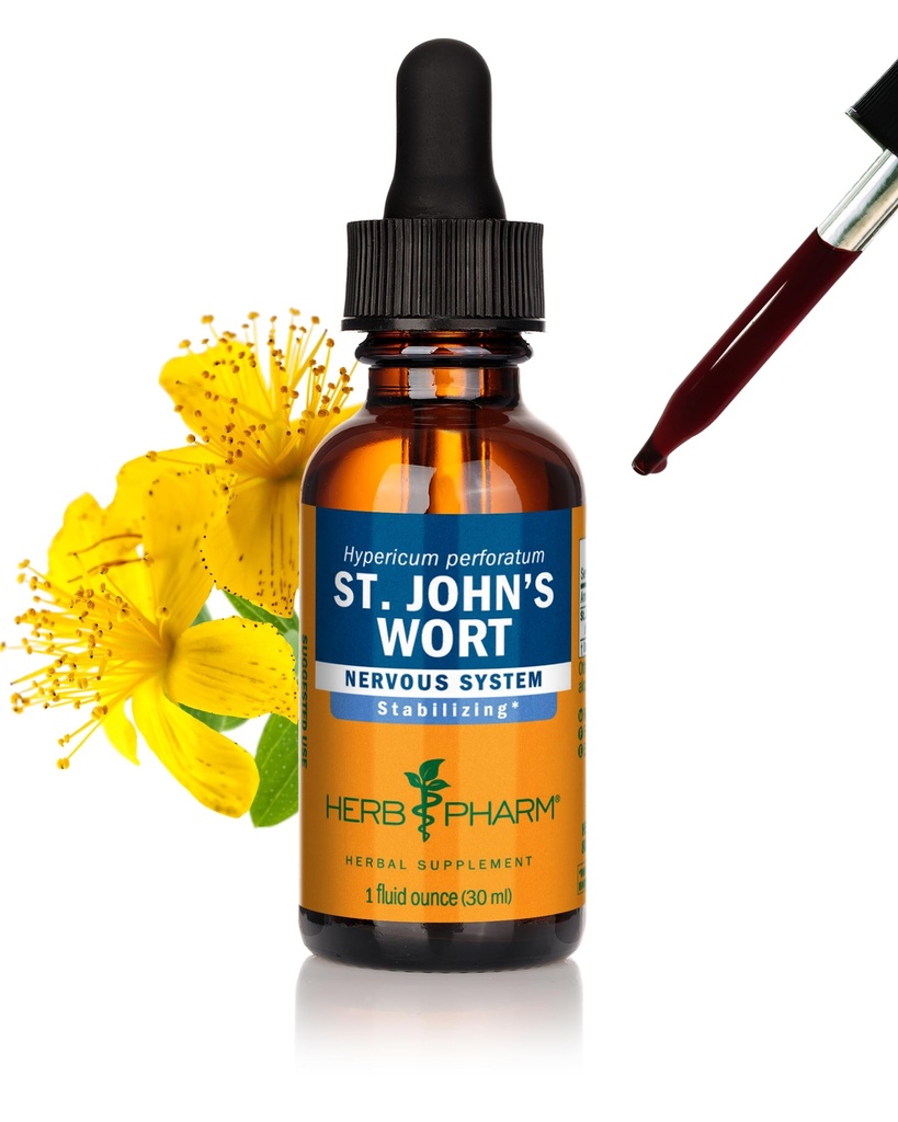 Herb Pharm St. John’s Wort Liquid Herbal Extract: Tincture that Promotes Positive Mood & Healthy Emotional Balance with St. John’s Wort Herb | Non-GMO, Gluten-Free, Vegan, Up to ~3 Week Supply, 1 oz*