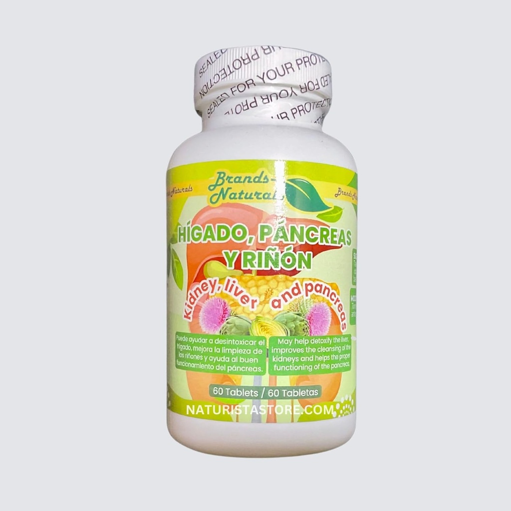 Branduri generice Naturale Ficat renal & Pancreas (Higado Pancreas Y Rinones) 60 Taburi