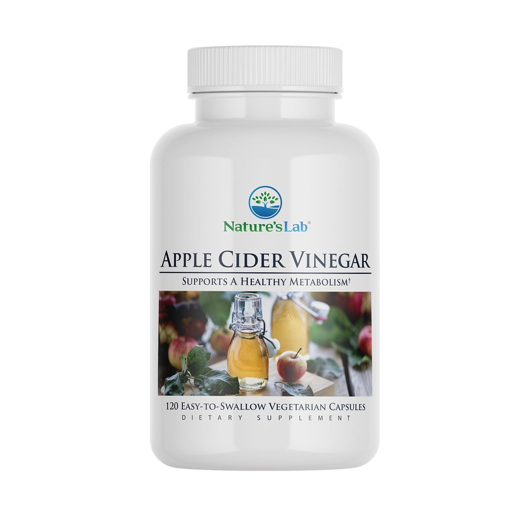 Oțet de cidru de mere de laborator naturale 1200mg cu crom - 120 capsule (60 zile de aprovizionare)