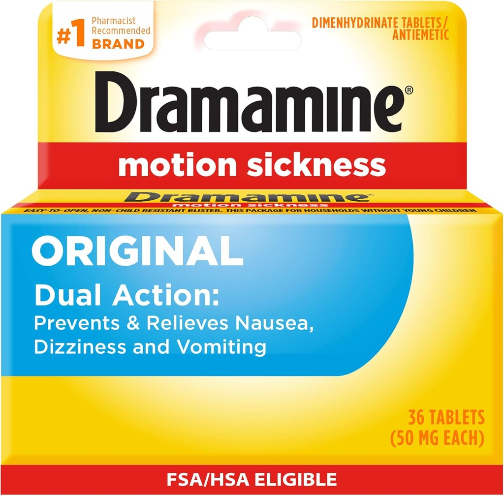 Dramamina Original, Motion Sickness Relief, 36 Count