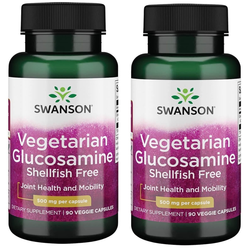 Swanson Vegetarian Glucosamine - Shellfish Gratuit 500 Milligrams 90 Veg Capsule (2 ambalaj)