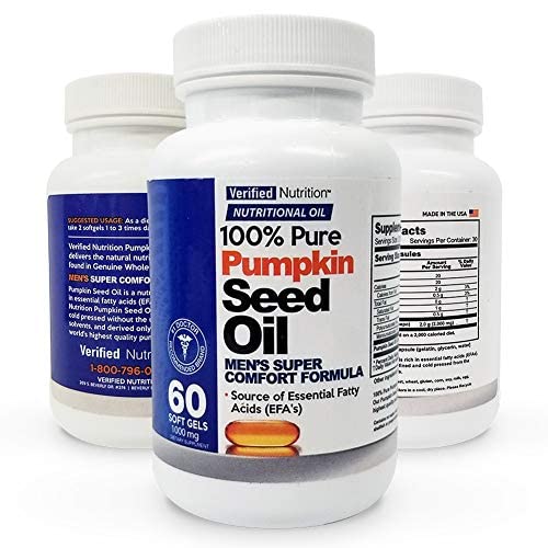100% ulei de semințe de dovleac pur - 60 Geluri moi care conțin un profil bogat nutrient găsit în alimente integrale autentice - Formula de super confort masculin - ulei nutrițional bogat în acizi grași esențiali - 1 flacon