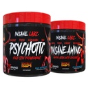Insane Labz Hellboy Bundle, Psihotic Hellboy Pre Antrenament și Insane Amino BCAA, Creșterea masei musculare, Putere, Focus și timp de recuperare, Blue Raspberry