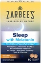 Melatonina 5mg Zarbee, L-Theanin + GABA Suplimentul de somn pentru promovarea somn liniștit, aroma naturală de portocale, Tablete masticabile pentru adulți Vârsta 12 În sus, 60 Conte