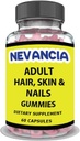 Păr adult, piele și unghii Gummies - Biotin 5000 mcg - pentru cresterea mai rapida si mai sanatoasa a parului, unghii mai puternice, piele mai sanatoasa 