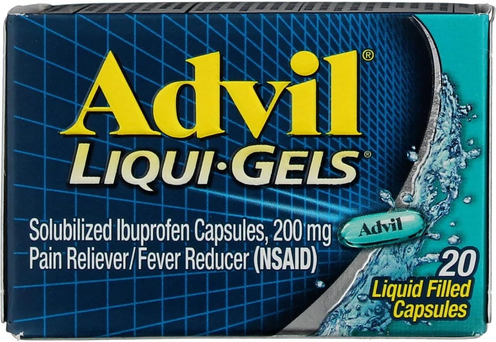 Advil Pain Relieiver/Fever Reductor Liqui-Gels 20 CP - Cumpărați pachete și Salvați (Pachet de 2)