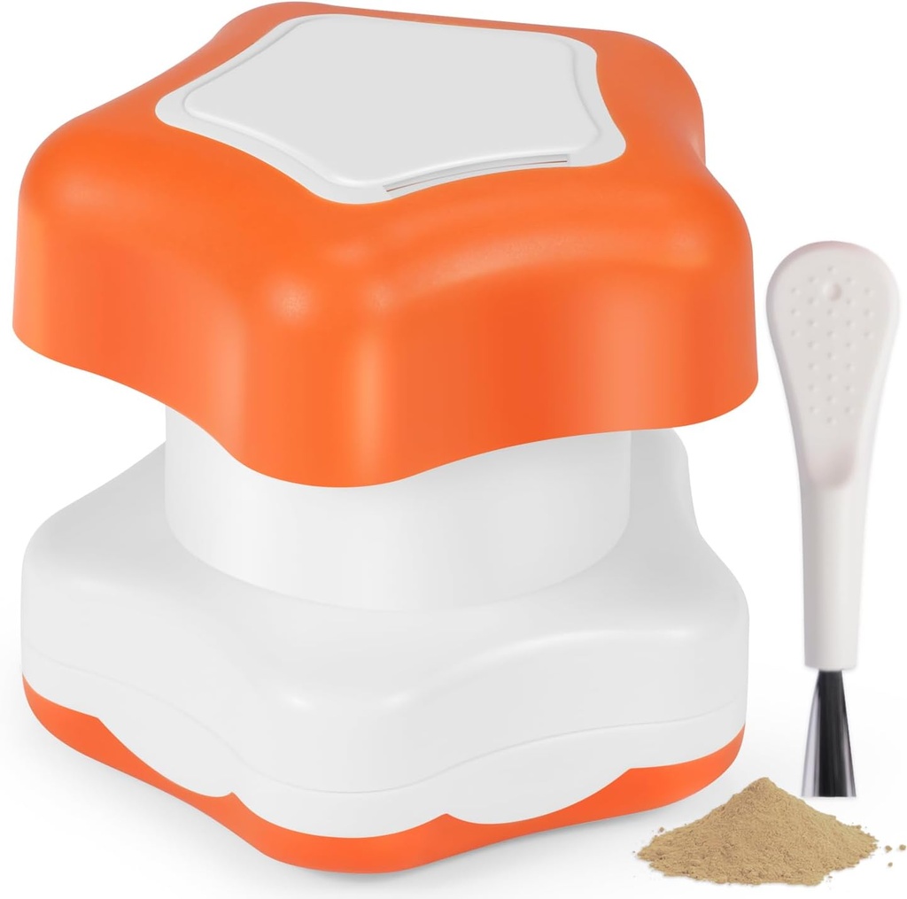 Johnbee Pill Crusher, Pill Grinder Fine Powder Extrem de bine. Compartimentul de depozitare. Pilulele Crushers pentru vârstnici, familie și animale de companie. Margine de silicon. Grind pastile multiple la o dată - Curățarea perie (Orange)