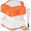Johnbee Pill Crusher, Pill Grinder Fine Powder Extrem de bine. Compartimentul de depozitare. Pilulele Crushers pentru vârstnici, familie și animale de companie. Margine de silicon. Grind pastile multiple la o dată - Curățarea perie (Orange)