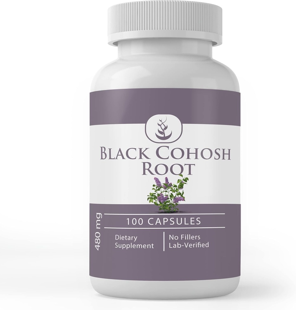 Ingrediente originale pure Black Cohosh Root, (100 capsule) întotdeauna pură, fără aditivi sau Fillers, Lab verificat
