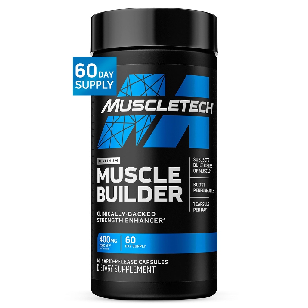 Muscletech Oxid de azot Suplimente pentru bărbaţi şi femei, Muscle Builder (60 capsule) - Oxid de azot supliment susţine musculare câştig & performanţă - 400 mg Vârf ATP pentru creşterea concentraţiei