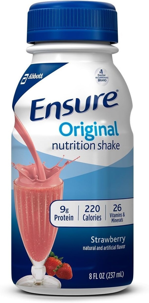 Asigurați-vă că Original Nutrition Shake, Căpșuni, 8 Ounces, 6 Conte