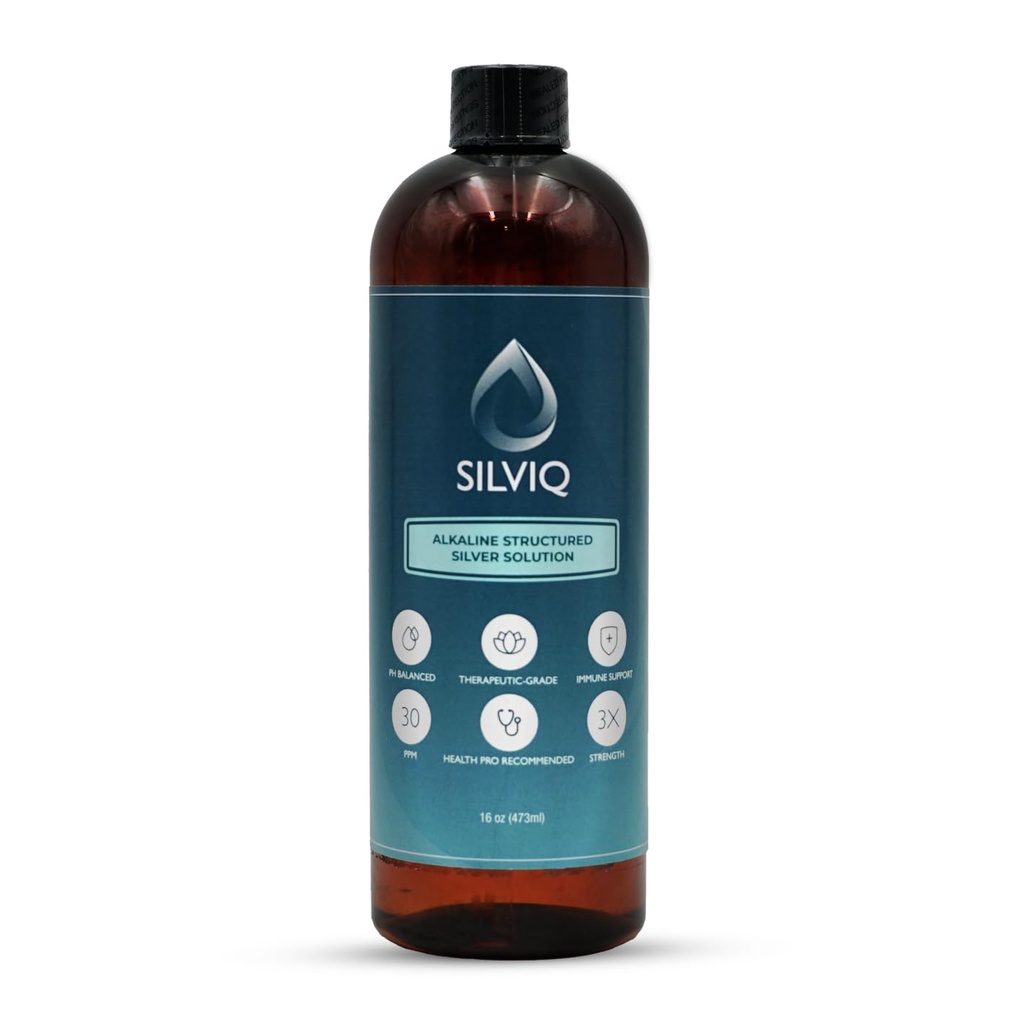 Apă de argint structurat 30PPM - ph Balanced Alkaline Structura argint soluţie lichidă Supliment mineral pentru suport imunitar natural - îmbunătăţit Wellness & Gut Health - 16 Oz (437ml)