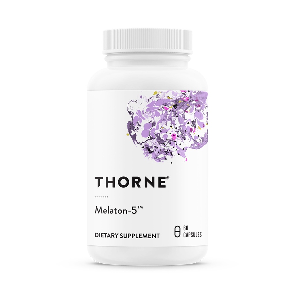 THORNE - Melaton-5-5 mg Melatonin Supliment - Suportă ritmuri normale Circadian, somn odihnitor și relaxare* - Terța parte certificat - Gluten, lactate și soia-free - 60 capsule