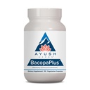 Ayush Herbs BacopaPlus - Bacopa Supplements, Organic Bacopa for Memory & Focus, Cognitive Support Pilula pentru adulți cu Ginkgo, Gotu Kola, Ashwagandha - 90 Capsule vegetariene (1 Conte)