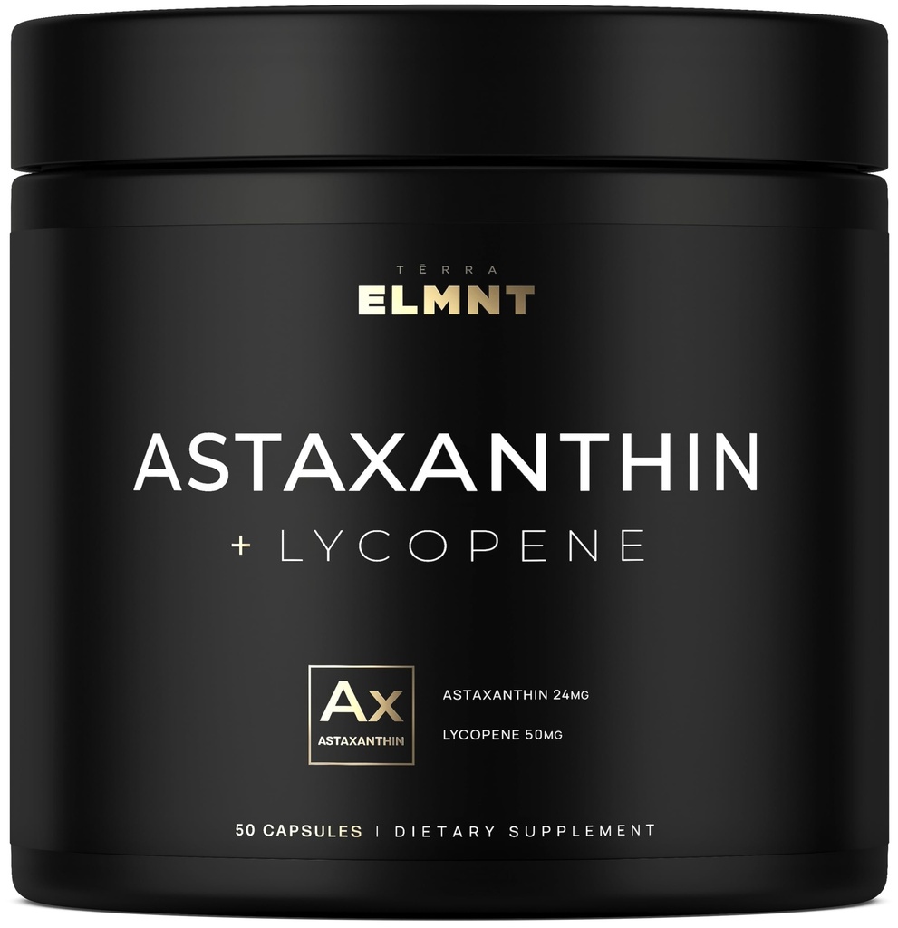 Astaxantină 24mg + Licopen 50mg Rezistenţă clinică Carotenoide Suplimentul pielii w. 100% Natural din MicroAlgae - Cele mai bune suplimente Astexantina pentru sanatatea pielii si pigmentare - Astaxantina