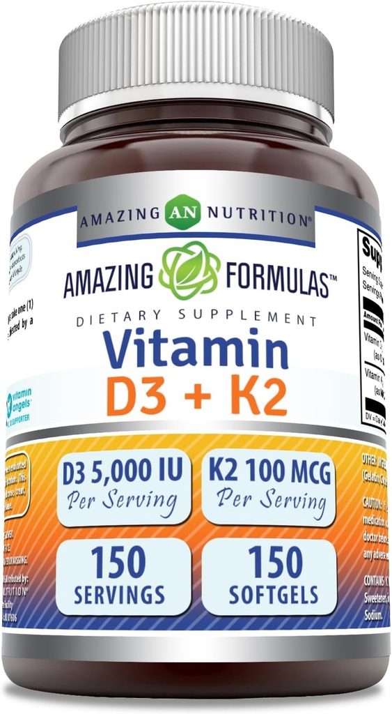 Formulari uimitoare Vitamina D3 5000 UI cu vitamina K2 100 Mcg 