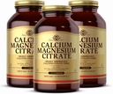 Solgar Citrat de magneziu de calciu, 250 comprimate (Pachetul de 3) - Suportă oase sănătoase și dinți - suport de sistem musculo-scheletic și nervos - extrem de absorbabil - non-GMO și Vegan - 150 Serviri totale
