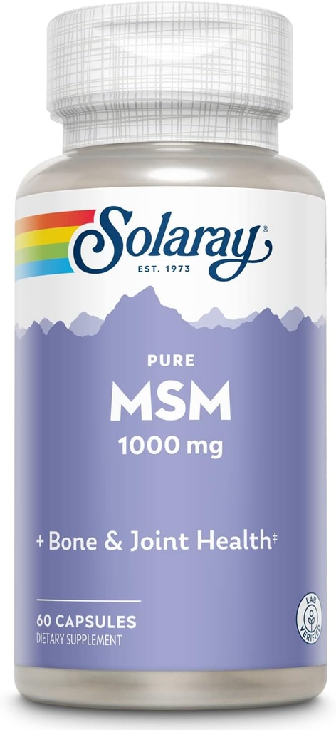 Capsule SOLARAY Pure MSM, 1000 mg, 60 Count