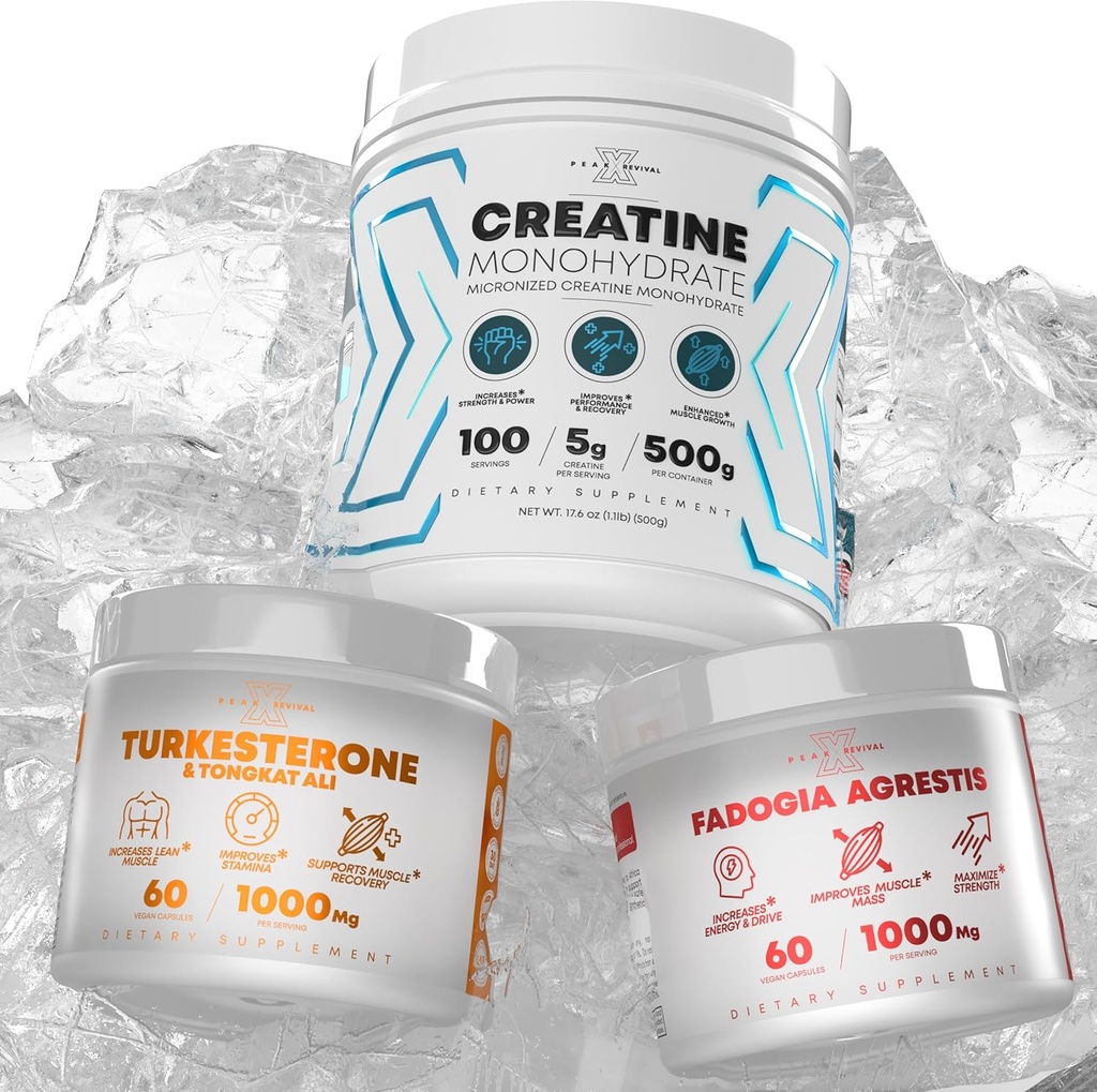 Fadogia Agrestis+ Performance Creatine Monohidrat pulbere Supliment + Turkesteron & Tongkat Ali Gluten Free, Non-GMO, Vegan (60 capsule)