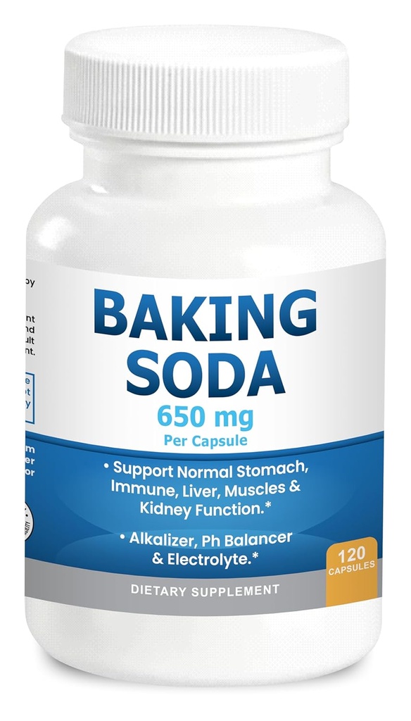 Coacerea capsulelor de Soda 650 mg Pure de copt Soda Aluminum Free Organic Use.