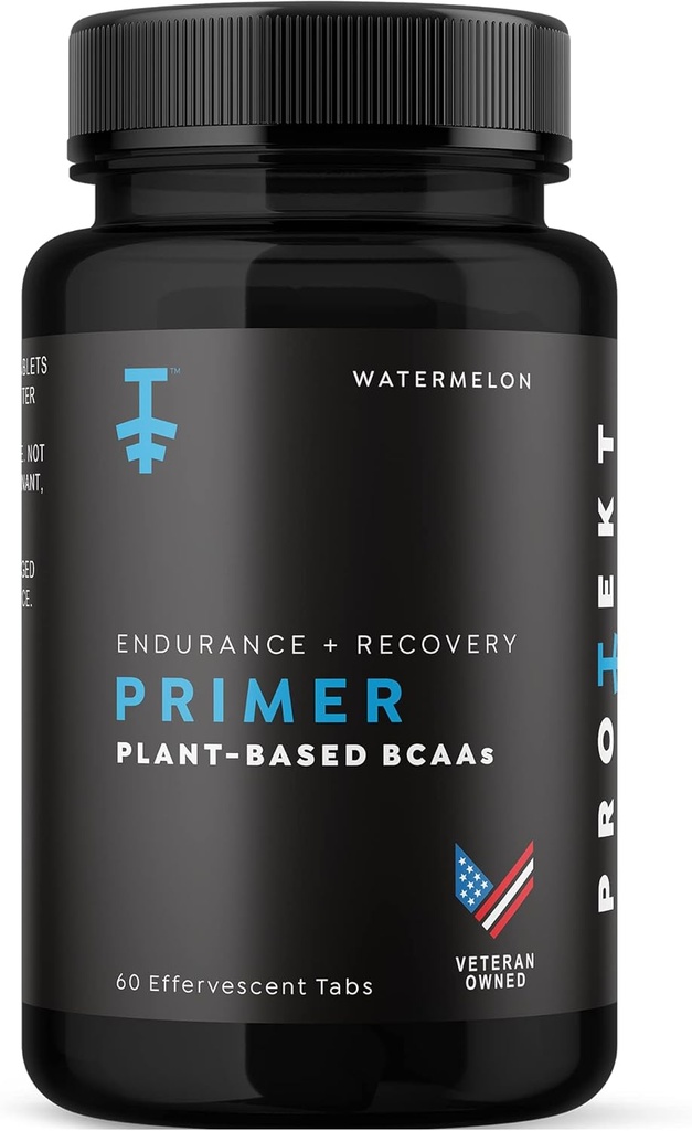 Protekt Primer - Plant-Based BCAA Supliment cu vitamina C - 60 Efervescent Tablets - Vegan BCAA - Pepene verde Flavor - Absorbție maximă pentru performanță optimă și recuperare mai rapidă