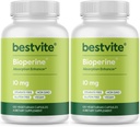 Bioperine 10mg (240 Capsule vegetariene) (120 x 2) - Nu Steares - Vegan - Non OMG - Gluten gratuit - Îmbunătățitor de absorbție
