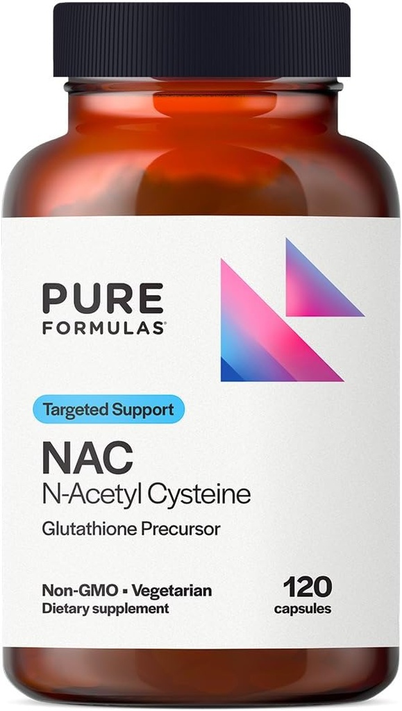 PureFormulas N-Acetyl-L-Cysteine - NAC Supliment Capsule 900mg NAC, Antioxidant Glutatione Precursor - Detox + Antrenament de recuperare, și suport imunitar - non-GMO + Supliment vegetarian - 120 capsule