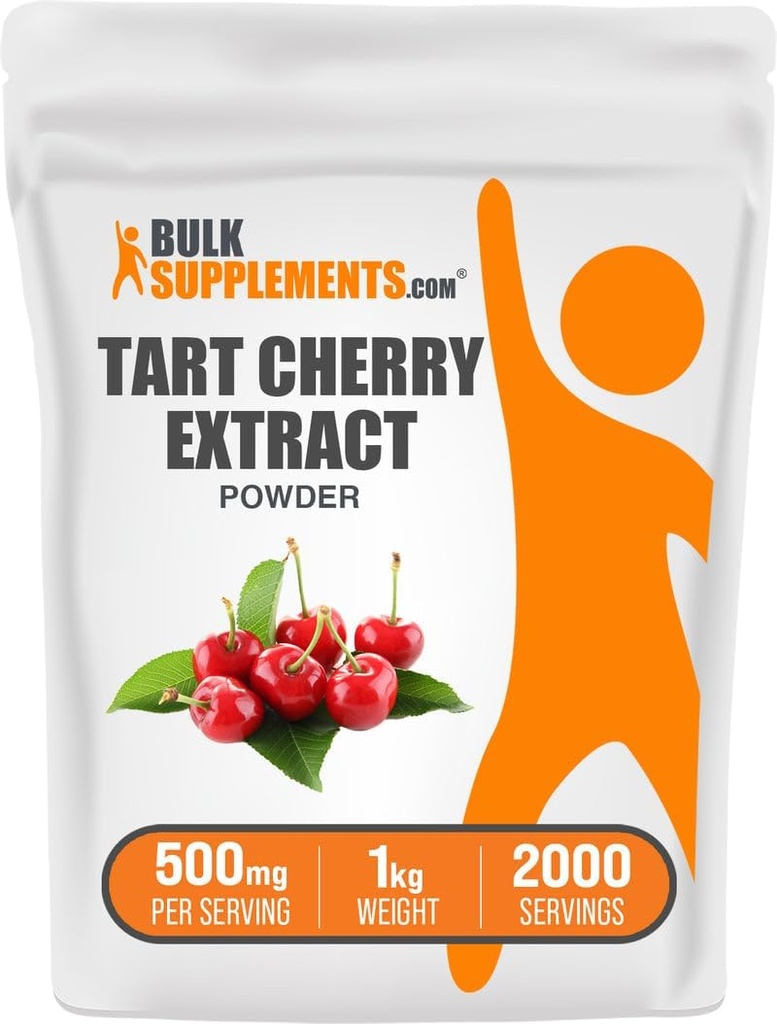 BulkSupplements.com Tart praf extract de cireşe - supliment de cireşe tartă, supliment vegetal - sursă antioxidantă, gluten gratuit, 500 mg per Serving, 1kg (2,2 lbs) (Pachet de 1)